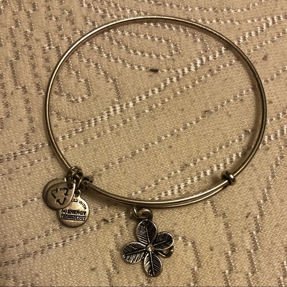 Alex and Ani Jewelry - Alex and ani 4 leaf clover charm bangle bracelet